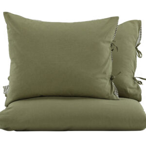 Jenna – Linge de lit – Vert mousse, Blanc – 220 x 240 cm