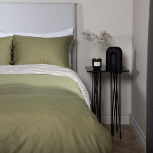 Jenna – Linge de lit – Vert mousse, Blanc – 220 x 240 cm