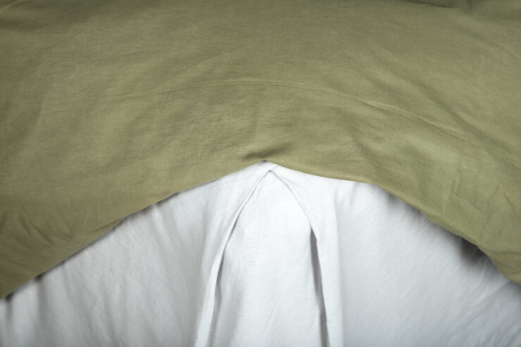 Jenna – Linge de lit – Vert mousse, Blanc – 220 x 240 cm