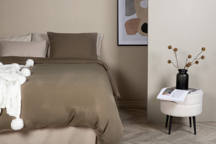 Mila – Linge de lit – Marron – 200 x 150 cm