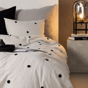 Loke – Linge de lit – Noir, Gris clair – 50 x 60 + 150 x 200 cm