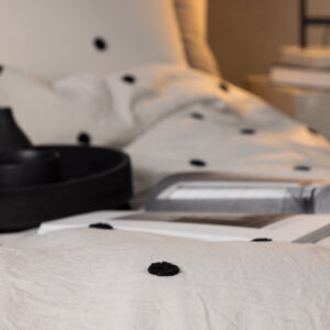 Loke – Linge de lit – Noir, Gris clair – 50 x 60 + 150 x 200 cm