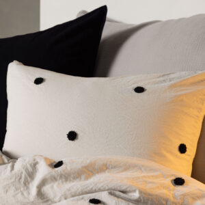 Loke – Linge de lit – Noir, Gris clair – 50 x 60 + 150 x 200 cm