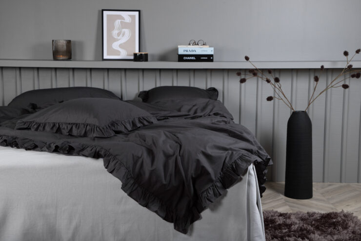 Levi – Linge de lit – Anthracite – 220 x 240 cm