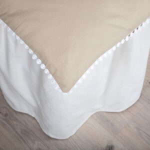 Livia – Linge de lit – Beige, Blanc – 200 x 150 cm