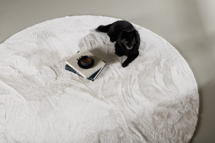 Nina – Tapis de salon – Blanc – ⌀200 cm