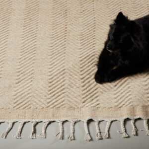 Loke – Tapis de salon – Beige, Blanc – 350 x 250 cm