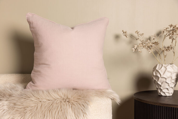 Tyra – Housse de coussin – Rose clair – 60 x 60 cm