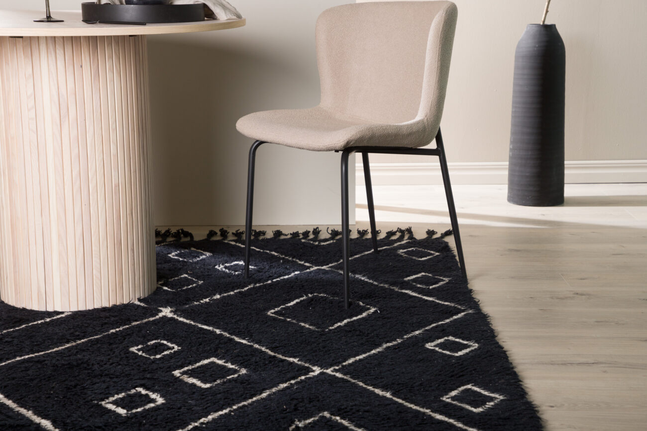 David – Tapis de salon – Noir, Blanc – 300 x 200 cm