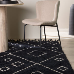 David – Tapis de salon – Noir, Blanc – 350 x 250 cm