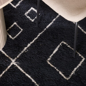 David – Tapis de salon – Noir, Blanc – 230 x 160 cm