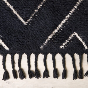David – Tapis de salon – Noir, Blanc – 230 x 160 cm