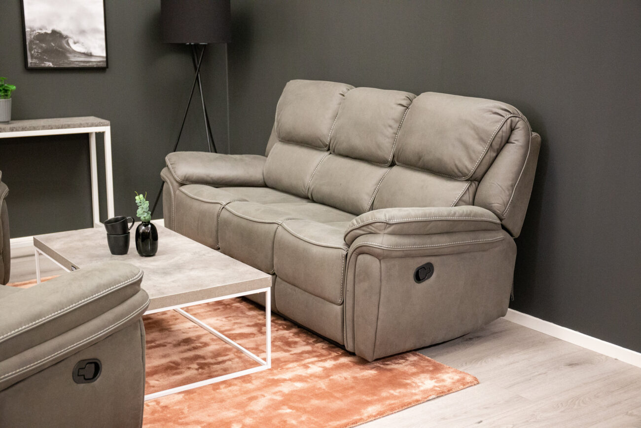 Saranda – Recliner Sofa – Noir, Gris – 98 x 96 x 206 cm
