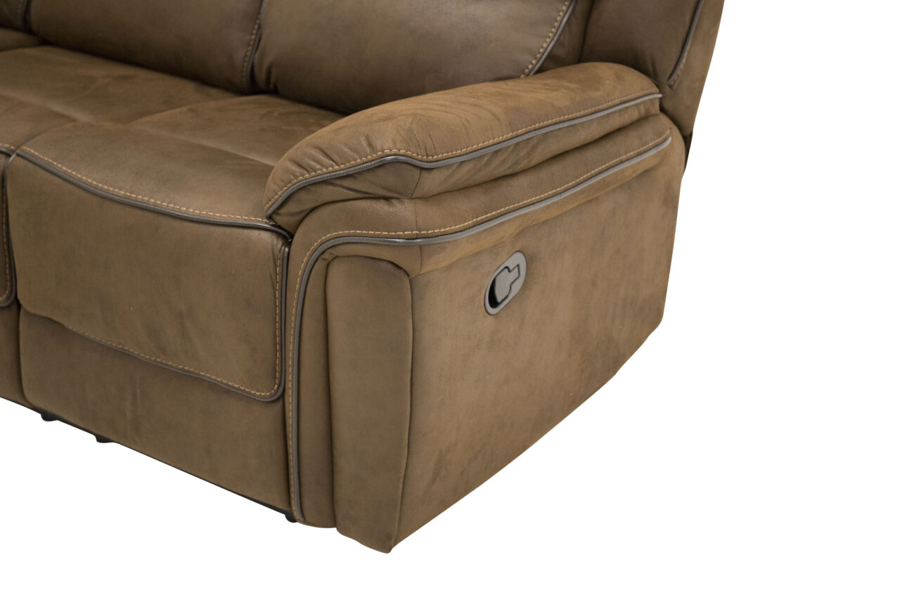 Saranda – Recliner Sofa – Noir, Marron – 98 x 96 x 206 cm
