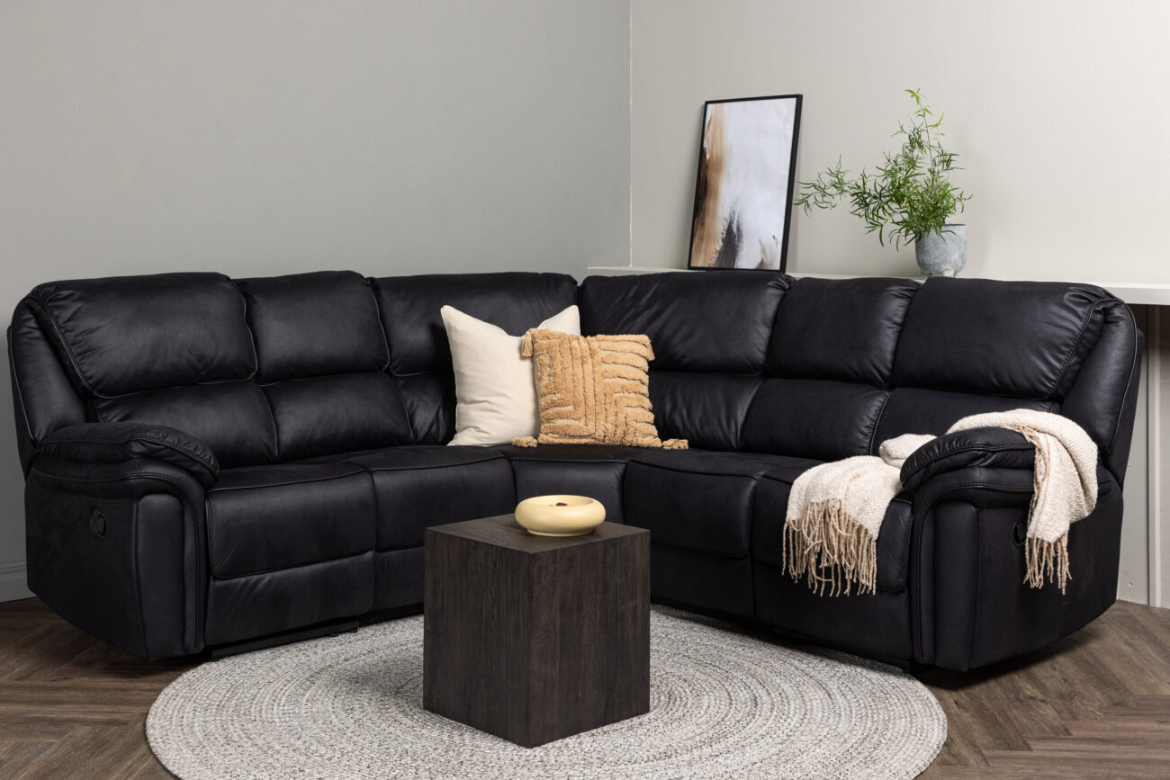 Saranda – Recliner Sofa – Noir – 99 x 103 x 338 cm