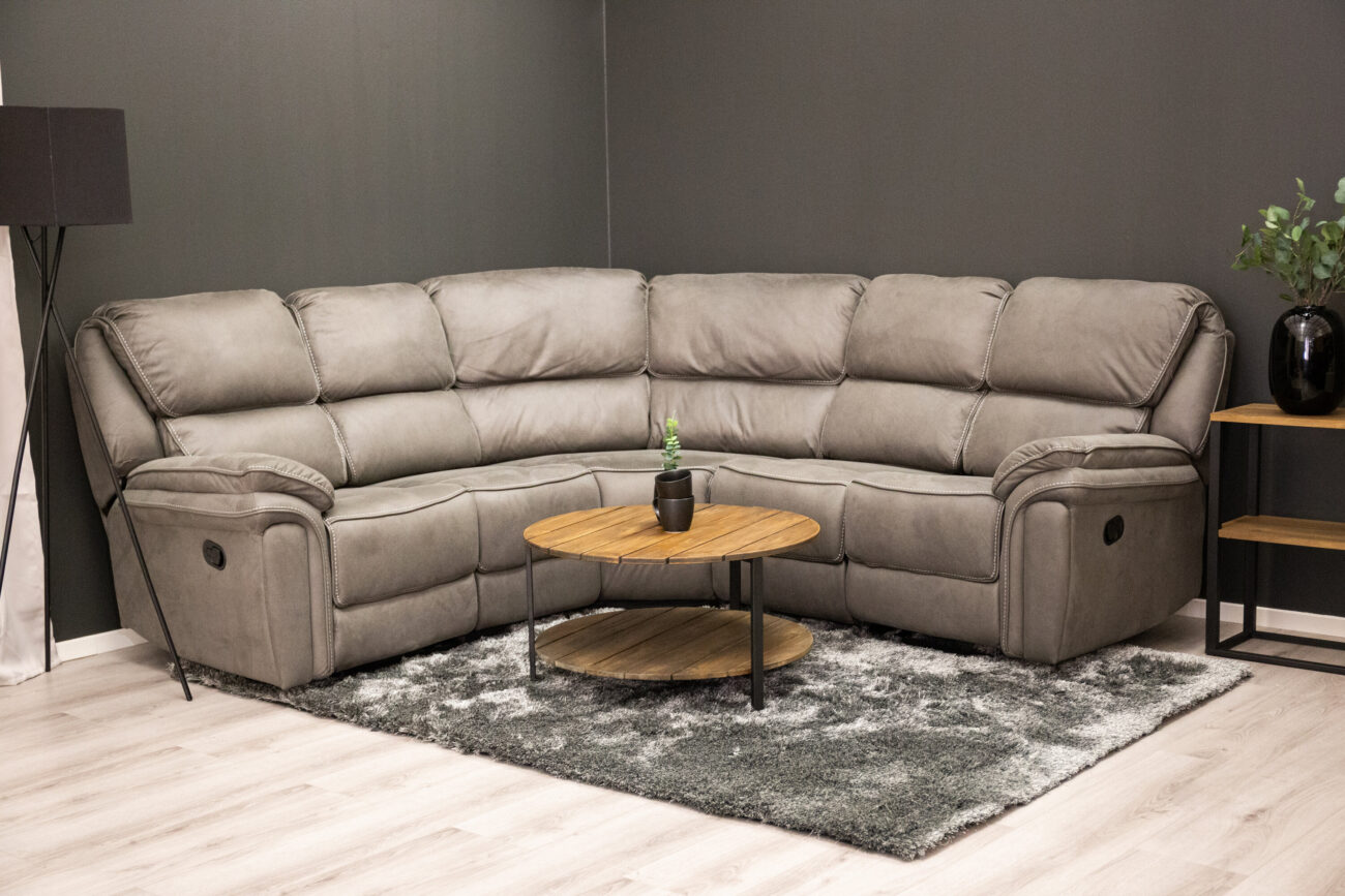 Saranda – Recliner Sofa – Noir, Gris – 98 x 104 x 169 cm