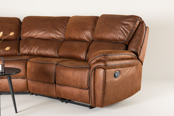 Saranda – Recliner Sofa – Noir, Marron – 98 x 104 x 169 cm