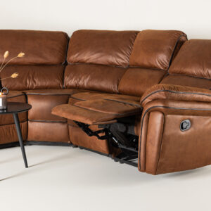 Saranda – Recliner Sofa – Noir, Marron – 98 x 104 x 169 cm