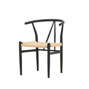 Alfons – Chaise de salle à manger – Noir, Beige – 58 x 72 x 55 cm