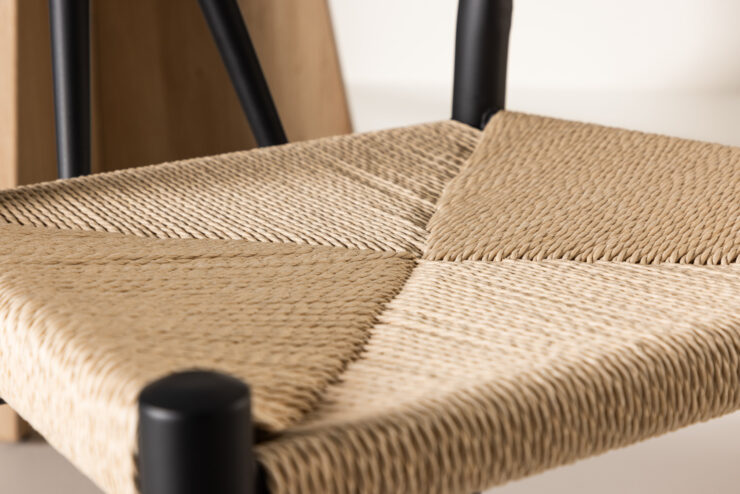 Alfons – Chaise de salle à manger – Noir, Beige – 58 x 72 x 55 cm