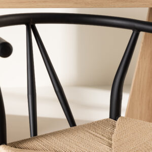 Alfons – Chaise de salle à manger – Noir, Beige – 58 x 72 x 55 cm