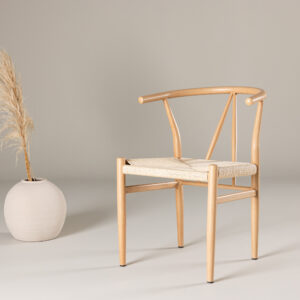 Alfons – Chaise de salle à manger – Naturel, Beige – 58 x 72 x 55 cm
