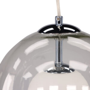 Roche – Suspension – Chrome, Transparent, Blanc, Gris – ⌀25 cm