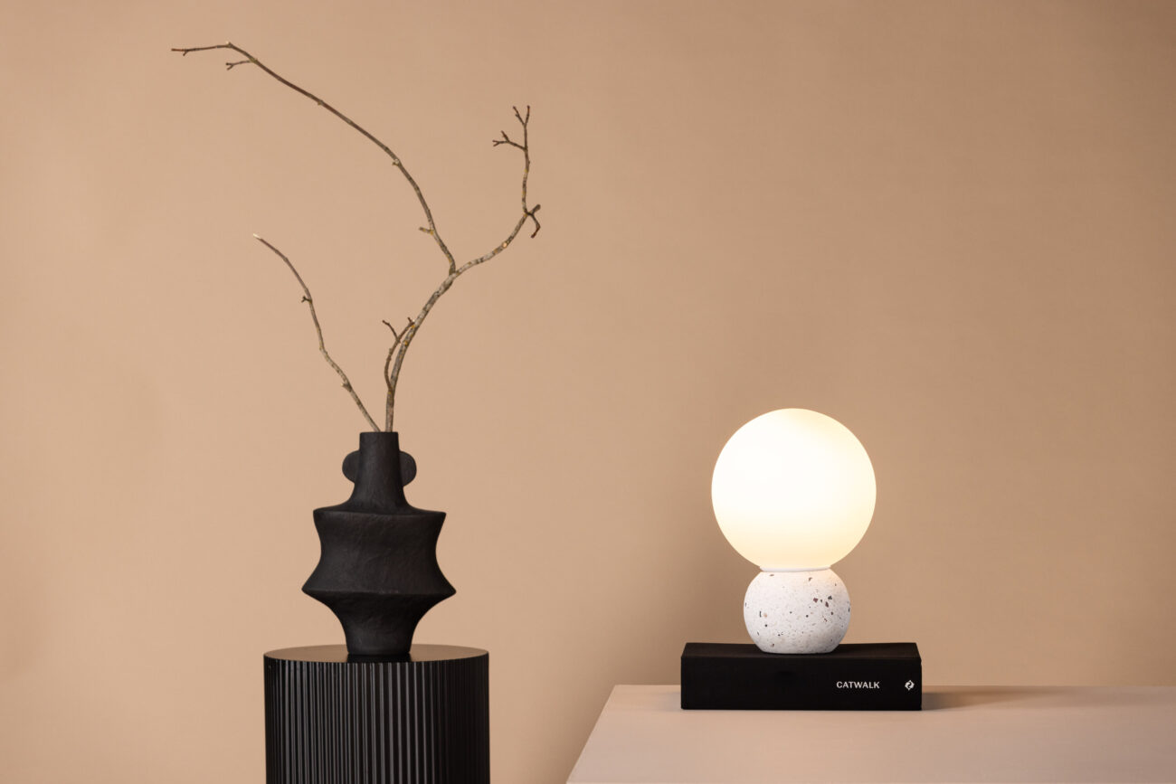 Metz – Lampe à poser – Blanc – ⌀20 cm