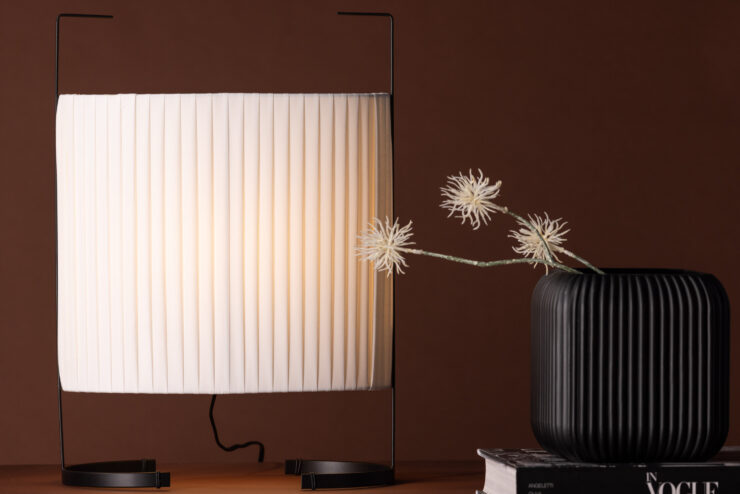 Rennes – Lampadaire – Beige, Noir – 35 x 48 x 20 cm
