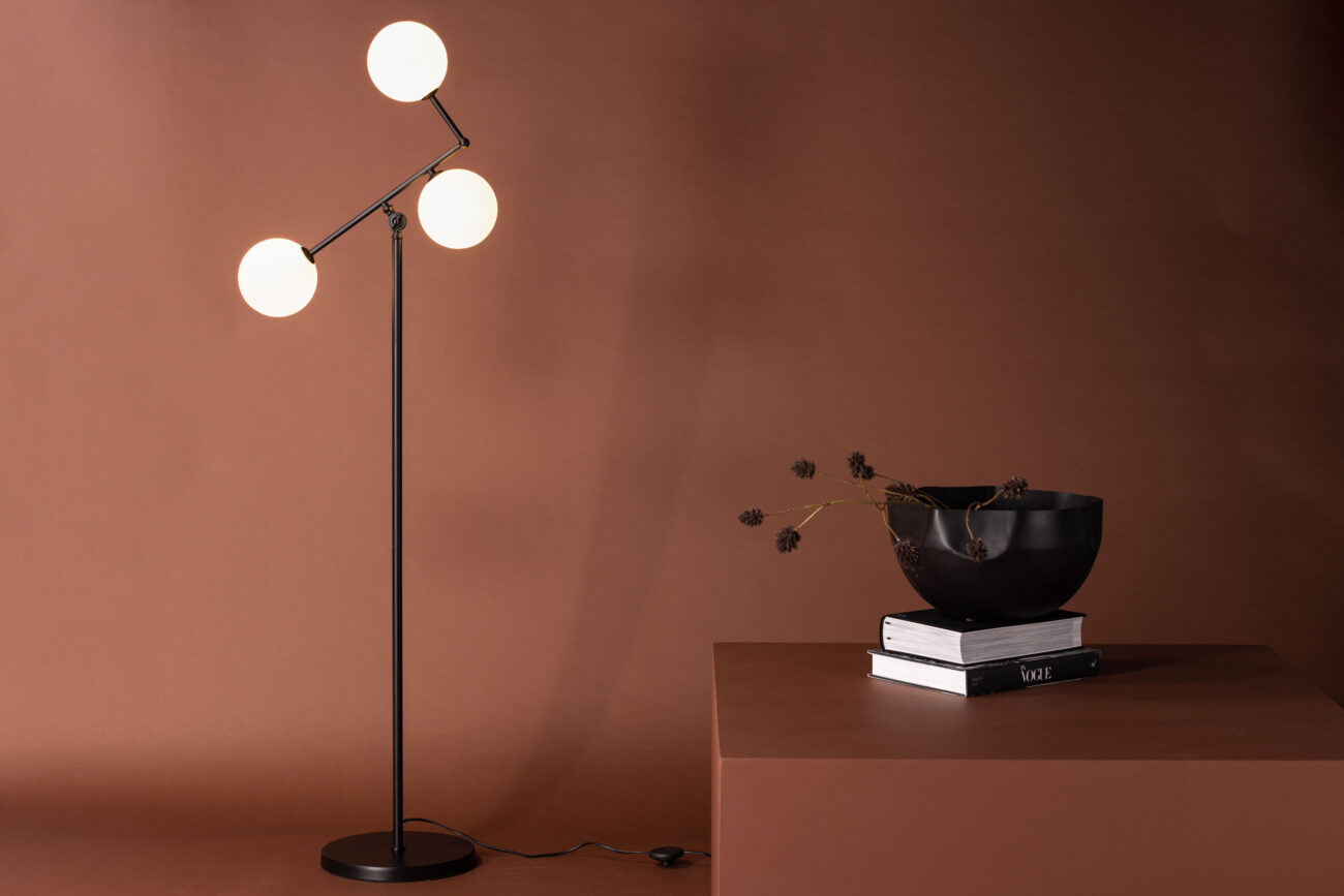 Marsan – Lampadaire – Noir, Gris – 28 x 160 x 50 cm
