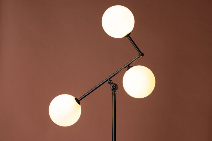 Marsan – Lampadaire – Noir, Gris – 28 x 160 x 50 cm