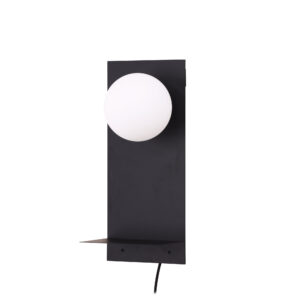 Troyes – Applique murale – Noir, Blanc – 20 x 45 x 17 cm