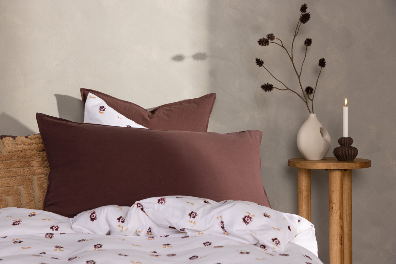 Ronja – Linge de lit – Marron – 50 x 90 cm