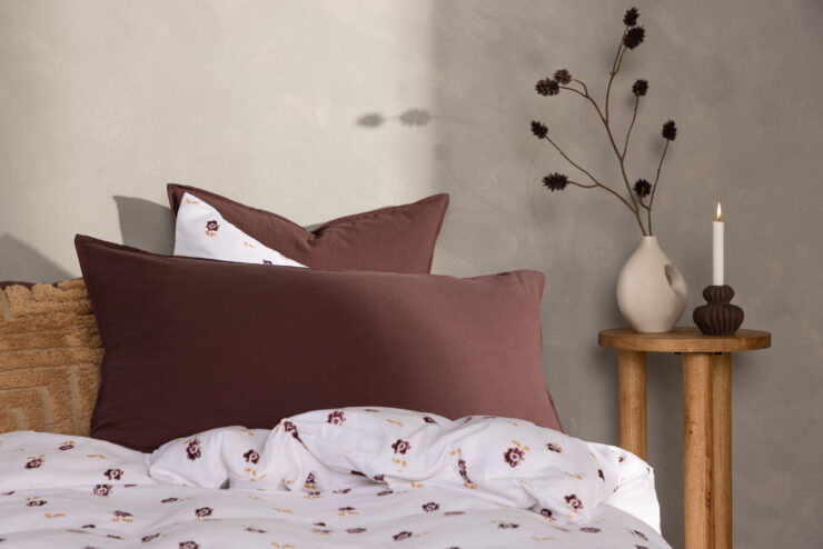 Ronja – Linge de lit – Marron – 50 x 90 cm