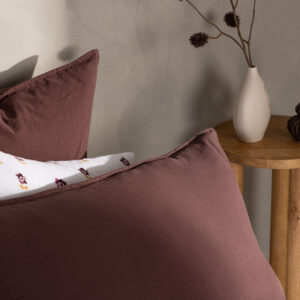 Ronja – Linge de lit – Marron – 50 x 90 cm