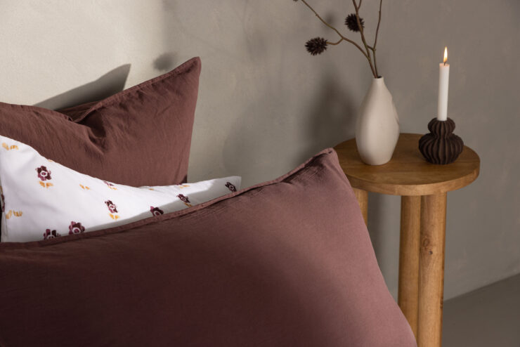 Ronja – Linge de lit – Marron – 50 x 90 cm