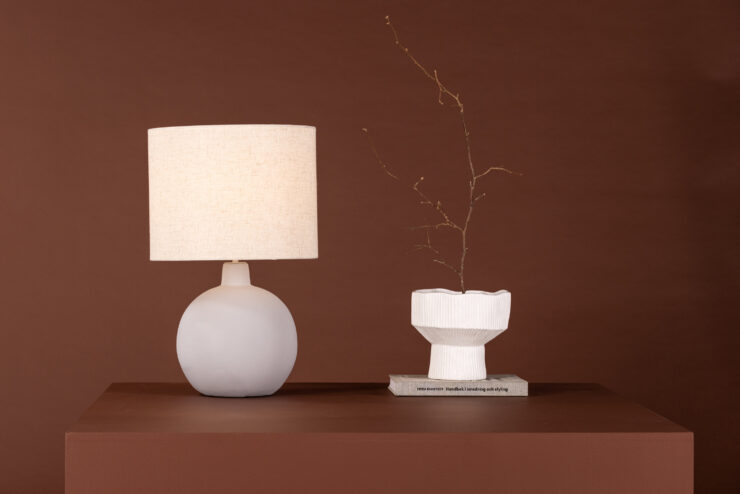 Torcello – Lampe à poser – Beige, Gris foncé, Noir, Gris – 32 x 51 x 32 cm