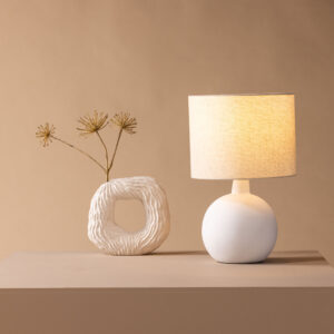 Torcello – Lampe à poser – Beige, Blanc – 32 x 51 x 32 cm