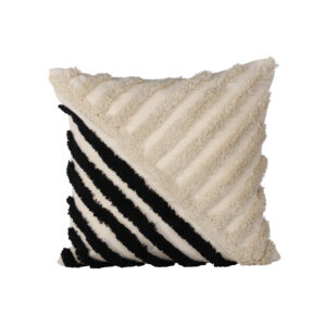 Zara – Housse de coussin – Noir, Blanc – 45 x 45 cm