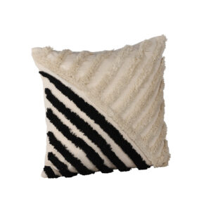 Zara – Housse de coussin – Noir, Blanc – 45 x 45 cm