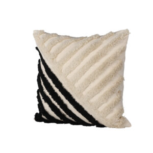 Zara – Housse de coussin – Noir, Blanc – 45 x 45 cm