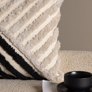 Zara – Housse de coussin – Noir, Blanc – 45 x 45 cm