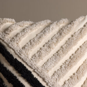 Zara – Housse de coussin – Noir, Blanc – 45 x 45 cm