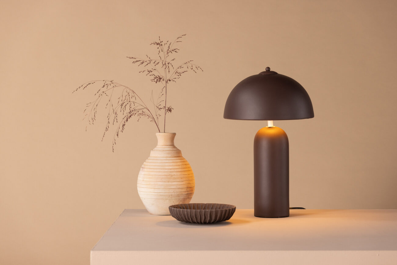 Corello – Lampe à poser – Marron, Noir – 28 x 45 x 28 cm