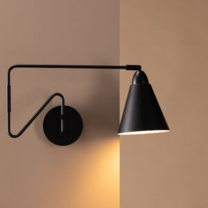 Amicola – Applique murale – Noir – 47 x 24,5 x 24 cm