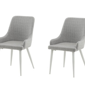 Plaza – Chaise de salle à manger – Gris, Blanc – 58 x 86 x 49 cm