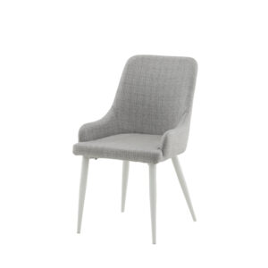 Plaza – Chaise de salle à manger – Gris, Blanc – 58 x 86 x 49 cm