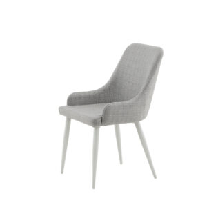 Plaza – Chaise de salle à manger – Gris, Blanc – 58 x 86 x 49 cm
