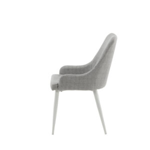 Plaza – Chaise de salle à manger – Gris, Blanc – 58 x 86 x 49 cm