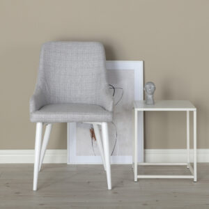 Plaza – Chaise de salle à manger – Gris, Blanc – 58 x 86 x 49 cm